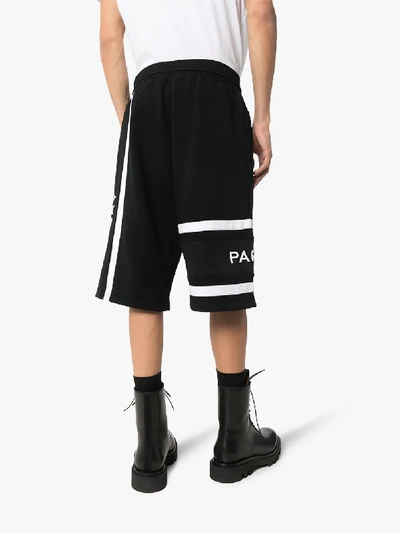 Shop Givenchy Embroidered Logo Shorts In Black