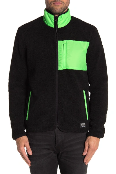 Shop Wesc Moritz Faux Shearling Jacket In Neon Green