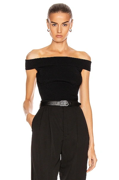 Shop Alexander Mcqueen Off The Shoulder Top In Black