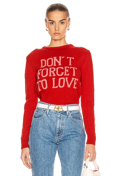 Shop Alberta Ferretti Don't Forget To Love Sweater In Red & Pink