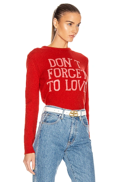 Shop Alberta Ferretti Don't Forget To Love Sweater In Red & Pink