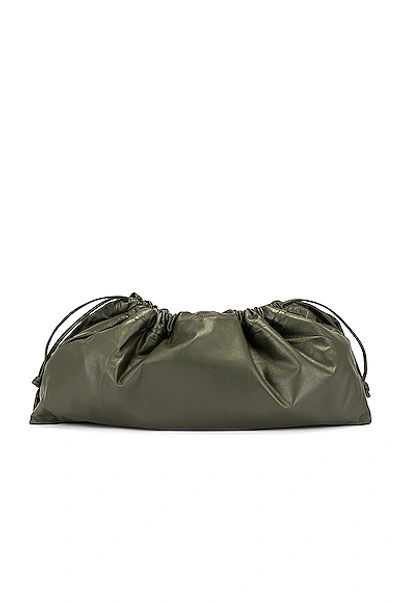 Shop Studio Amelia 1.3 Maxi Drawstring Bag In Olive Nappa Leather