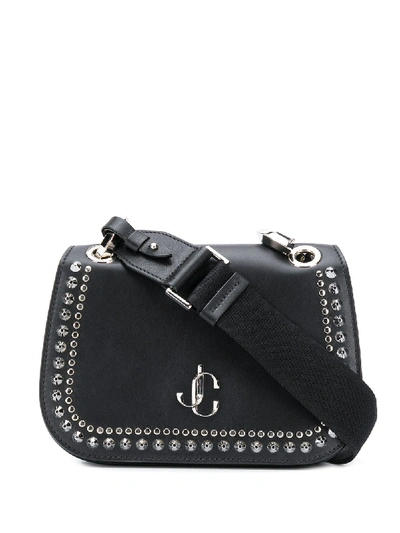 Jimmy Choo Black Varenne Studded Leather Cross Body Bag | ModeSens