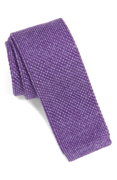 Shop Nordstrom Men's Shop Shop Skinny Knit Cotton Tie In Purple