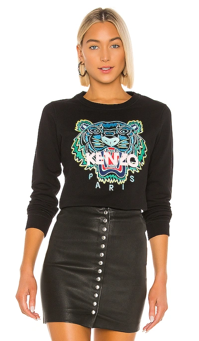 Shop Kenzo Classic Tiger Co Molleton Sweatshirt In Black