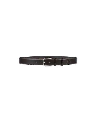 Shop Timberland Leather Belt In Dark Brown