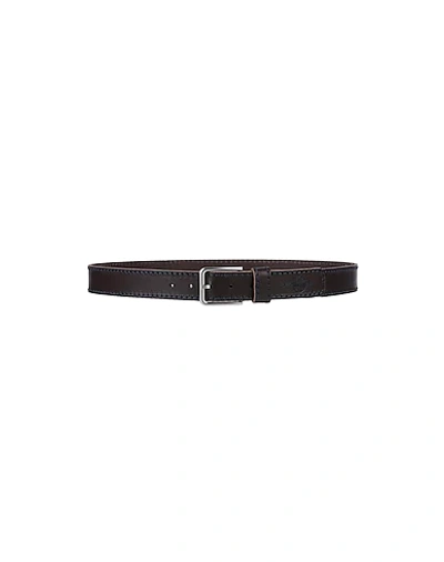 Shop Timberland Leather Belt In Dark Brown