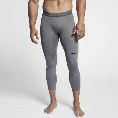 Shop Nike Pro Men's 3/4 Training Tights In Grey