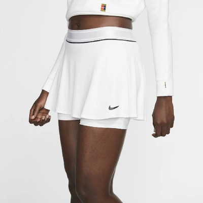 Shop Nike Court Dri-fit Women's Tennis Skirt In White,black,black,black