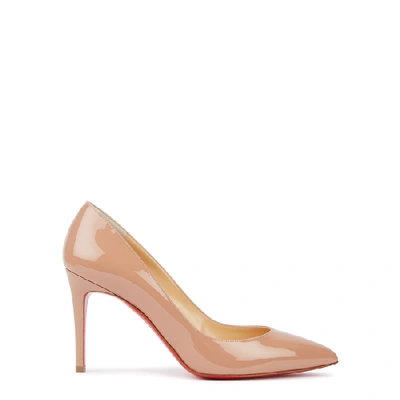 Shop Christian Louboutin Pigalle 85 Blush Patent Leather Pumps In Nude