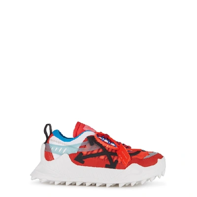 Shop Off-white Odsy-1000 Red Panelled Sneakers In Red And Other