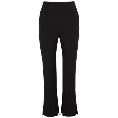 Shop Roland Mouret Goswell Black Kick-flare Trousers