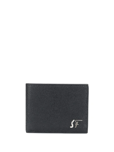 Shop Ferragamo Logo Plaque Billfold Wallet In Black