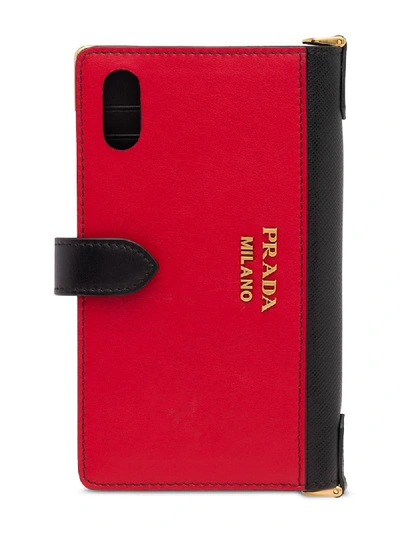 Shop Prada Cahier Iphone X And Xs Case In Red