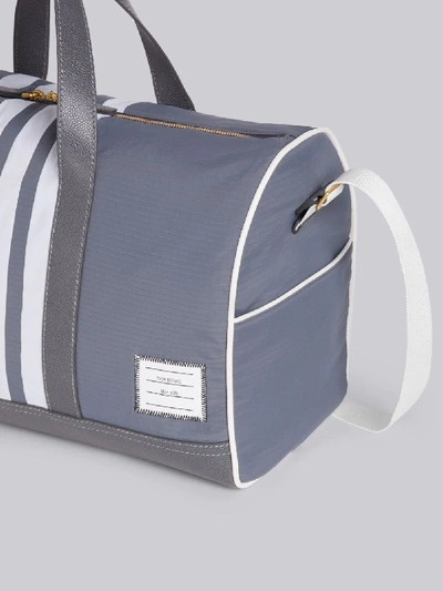 Shop Thom Browne Medium Grey Nylon 4-bar Gym Bag