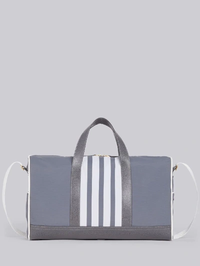 Shop Thom Browne Medium Grey Nylon 4-bar Gym Bag