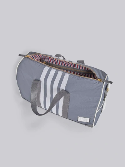 Shop Thom Browne Medium Grey Nylon 4-bar Gym Bag