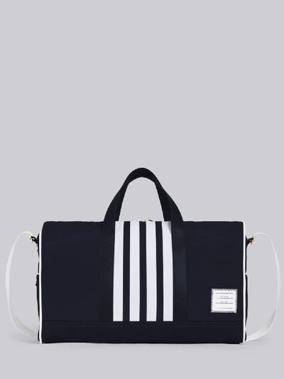 Shop Thom Browne Navy Nylon 4-bar Gym Bag In Blue