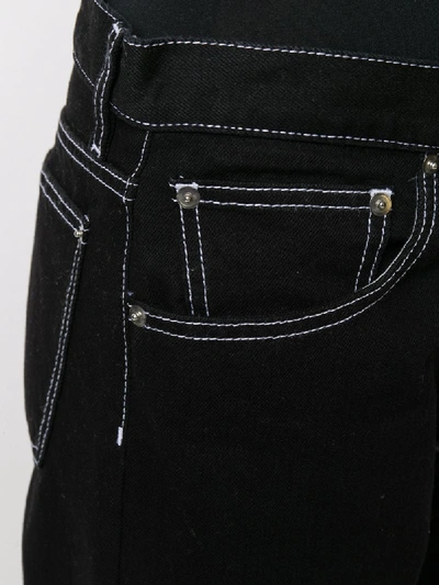 Shop Maison Margiela Cropped-jeans Mit Kontrastnähten In Black