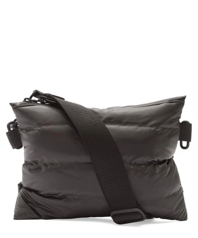 Shop Rains Puffer Pouch Shoulder Bag In Shiny Black