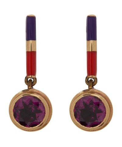 Shop Alice Cicolini Gold Candy Lacquer Amethyst Bar Drop Earrings