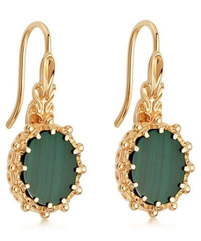Shop Astley Clarke Gold Plated Vermeil Silver Floris Malachite Drop Earrings