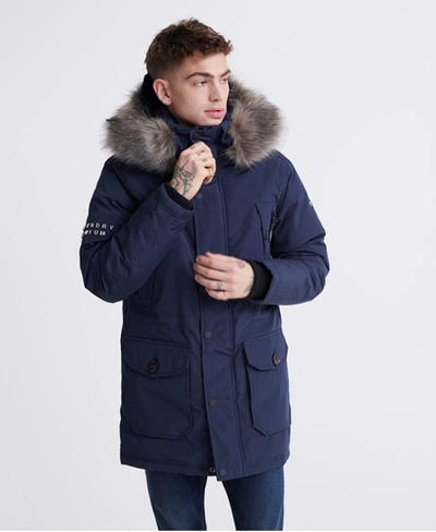 Superdry Premium Ultimate Down Parka Coat In Dark Blue | ModeSens