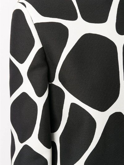 Shop Valentino Wool-silk Blend Giraffe Print Foulard Blouse In White