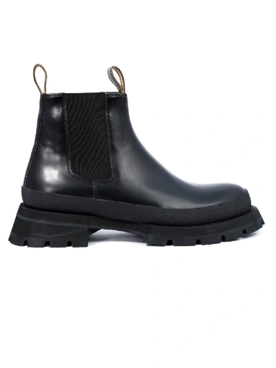 Shop Jil Sander Black Leather Antick Chelsea Boots In Nero