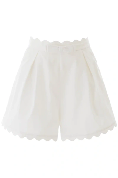 Shop Zimmermann Scallop Shorts In White