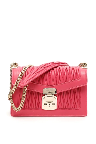 Shop Miu Miu Medium Miu Confidential Shoulder Bag In Fuchsia,pink