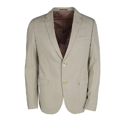 Pre-owned Gucci Beige Cotton Regular Fit Two Button Blazer L