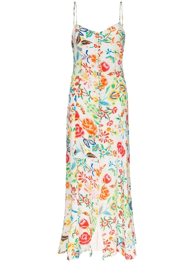 Shop All Things Mochi Melissa Floral-print Maxi Dress In White