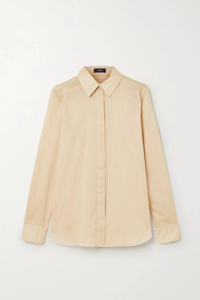 Shop Theory Cotton-voile Shirt In Sand