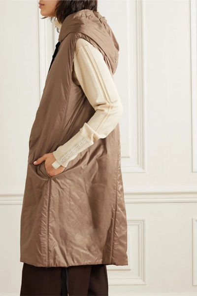 Shop Max Mara The Cube Hooded Padded Shell Gilet In Camel