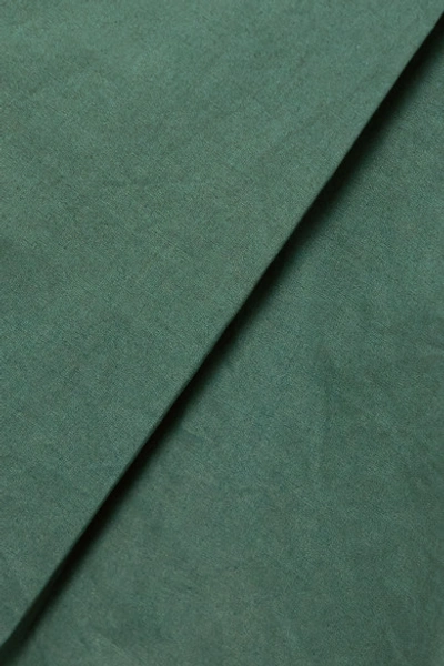 Shop Sea Clara Belted Cotton-blend Poplin Jumpsuit In Dark Green