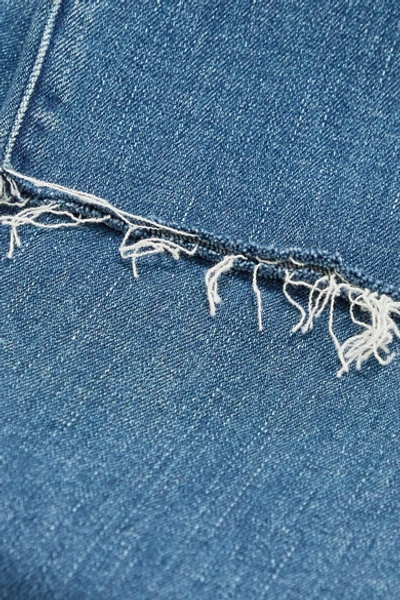 Shop J Brand Adele Cropped Distressed Mid-rise Slim-leg Jeans In Mid Denim
