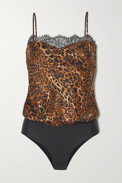 Cami Nyc The Romy Lace-trimmed Leopard-print Stretch-silk