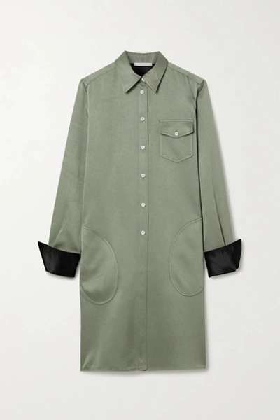 Shop Peter Do Satin-twill Shirt Dress In Gray