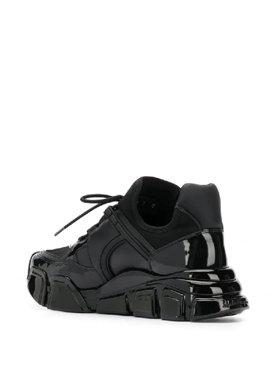 Shop Ferragamo Cimbra Chunky Sneakers In Black