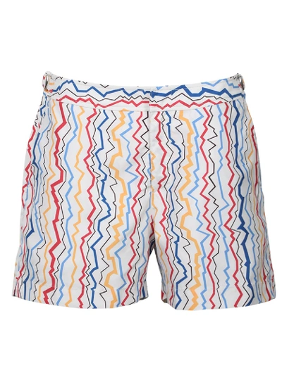 Shop Orlebar Brown Setter Lightning Stripe Swim Shorts In Multicolor