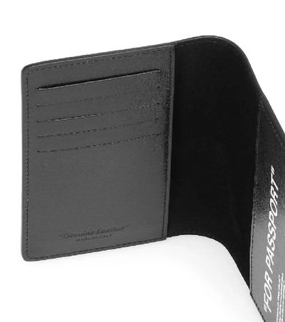 Shop Off-white Leather Passport Holder In Black