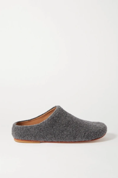 Shop Lauren Manoogian Mono Alpaca-blend Slippers In Dark Gray