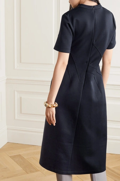 Shop Marni Cotton-blend Jersey Dress In Midnight Blue