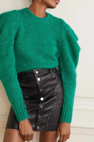 Shop Isabel Marant Ivelyne Mohair-blend Sweater In Forest Green