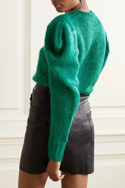 Shop Isabel Marant Ivelyne Mohair-blend Sweater In Forest Green