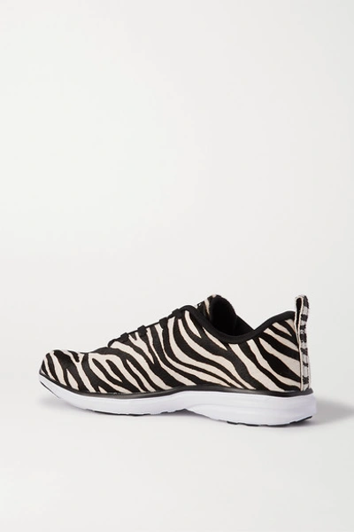 Shop Apl Athletic Propulsion Labs Techloom Pro Zebra-print Calf Hair Sneakers In Zebra Print