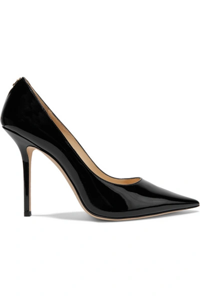 Shop Jimmy Choo Love 100 Patent-leather Pumps In Black