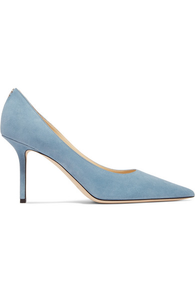 jimmy choo blue suede pumps