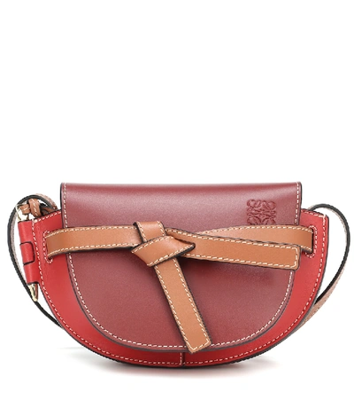 Shop Loewe Gate Mini Leather Crossbody Bag In Red